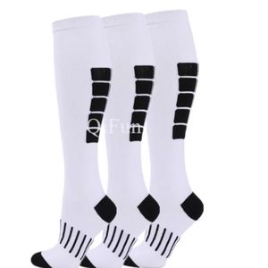 1 pair of White Compression Socks.  Size L